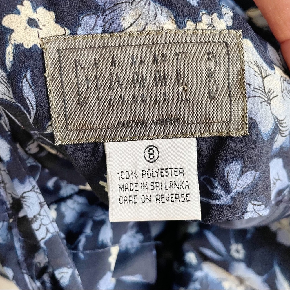 Dianne B New York Floral Blue Dress - Size 8 - Picture 5 of 5